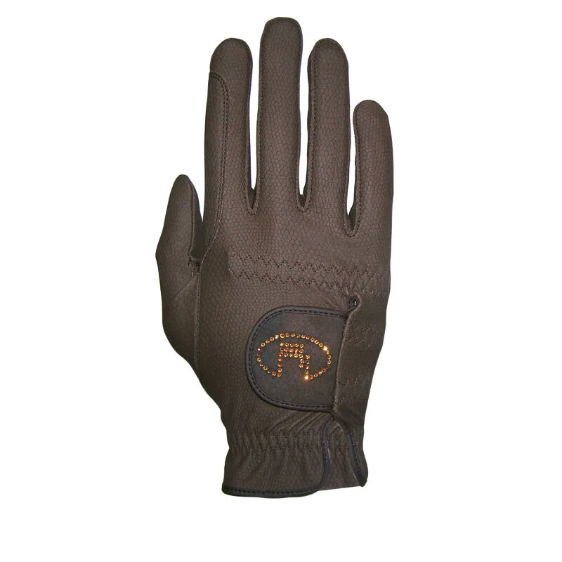 Roeckl Lisboa Guanti da equitazione con grip Roeck e cristalli Swarovski da donna