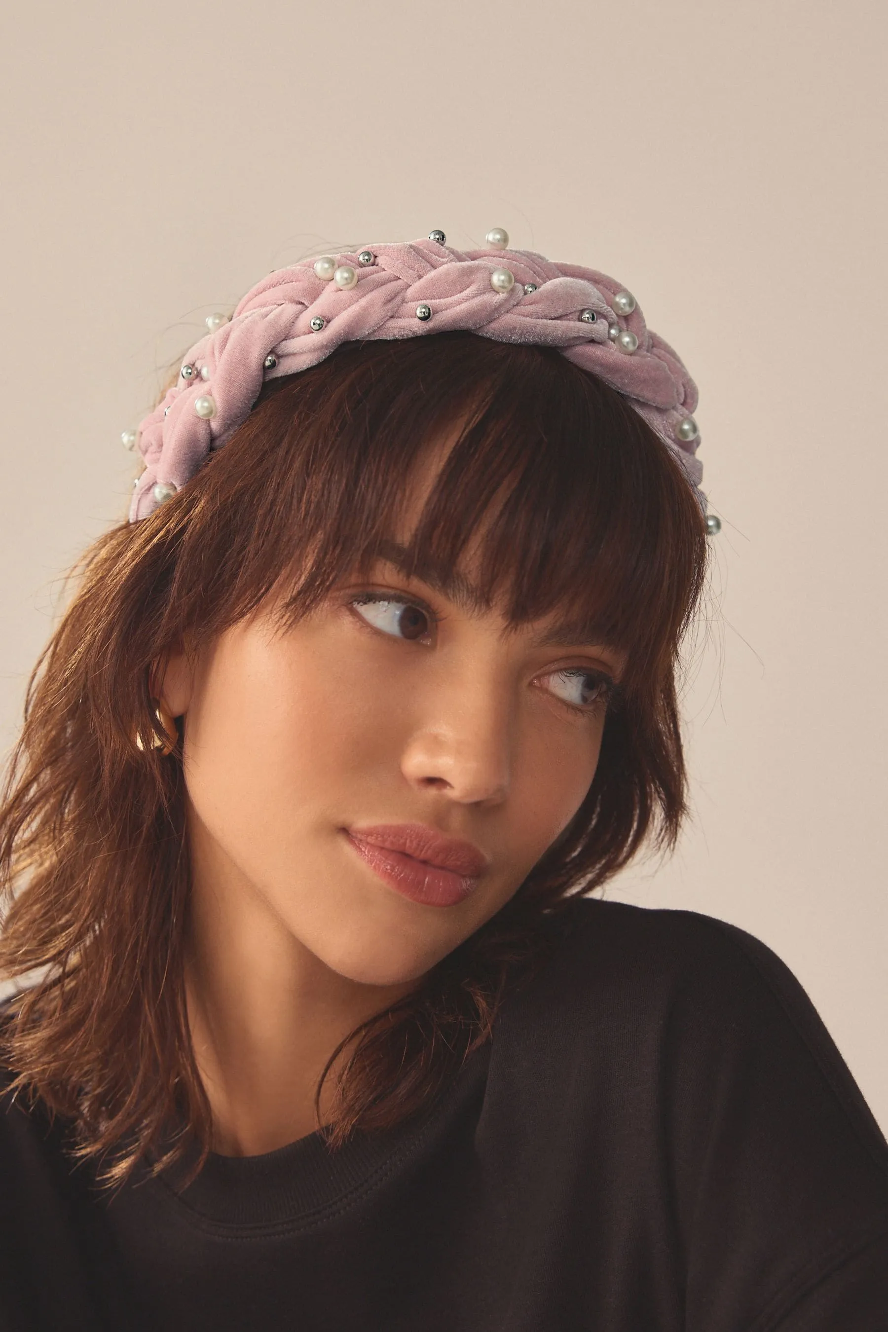 Rosa  - Fascia imbottita con perle