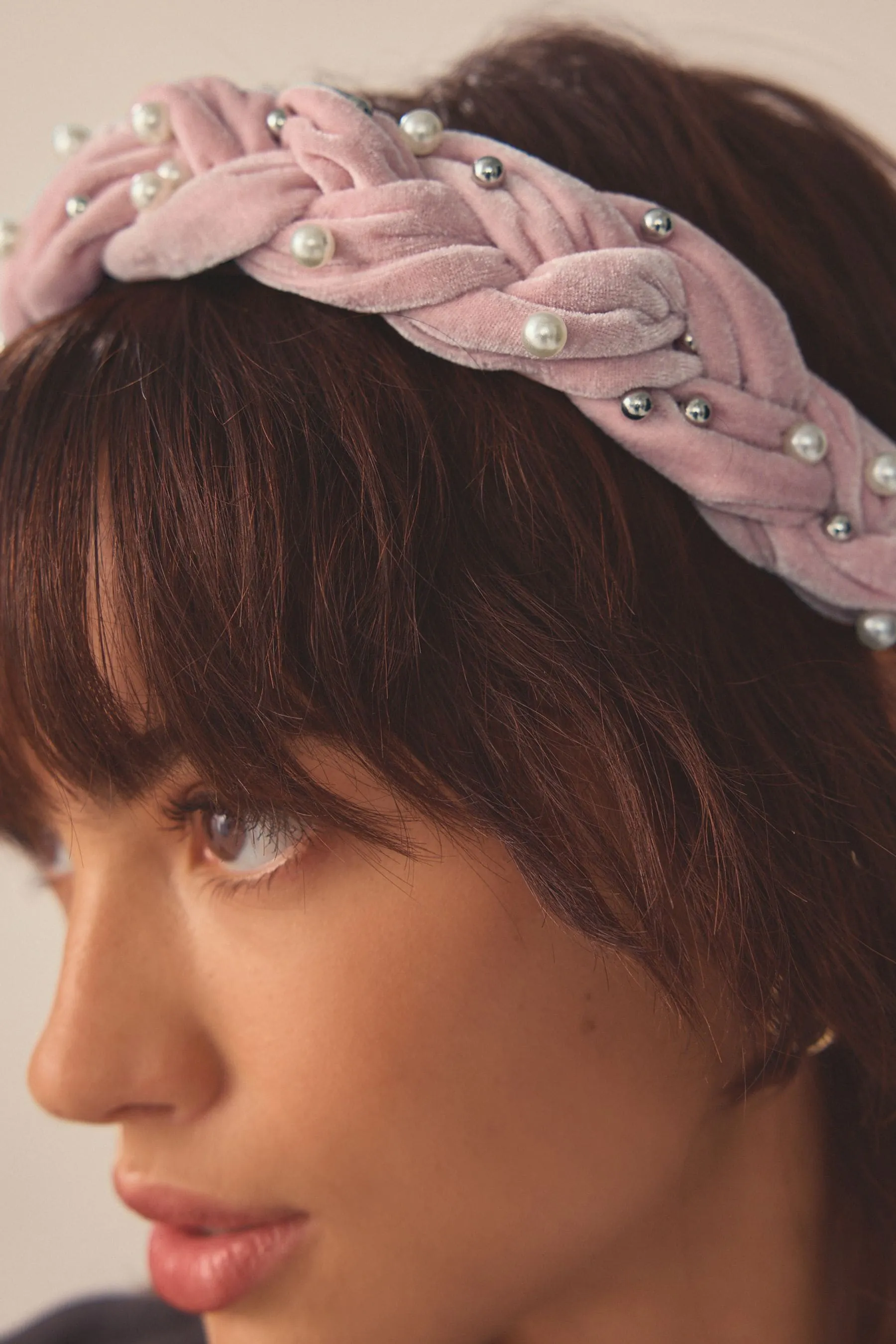 Rosa  - Fascia imbottita con perle