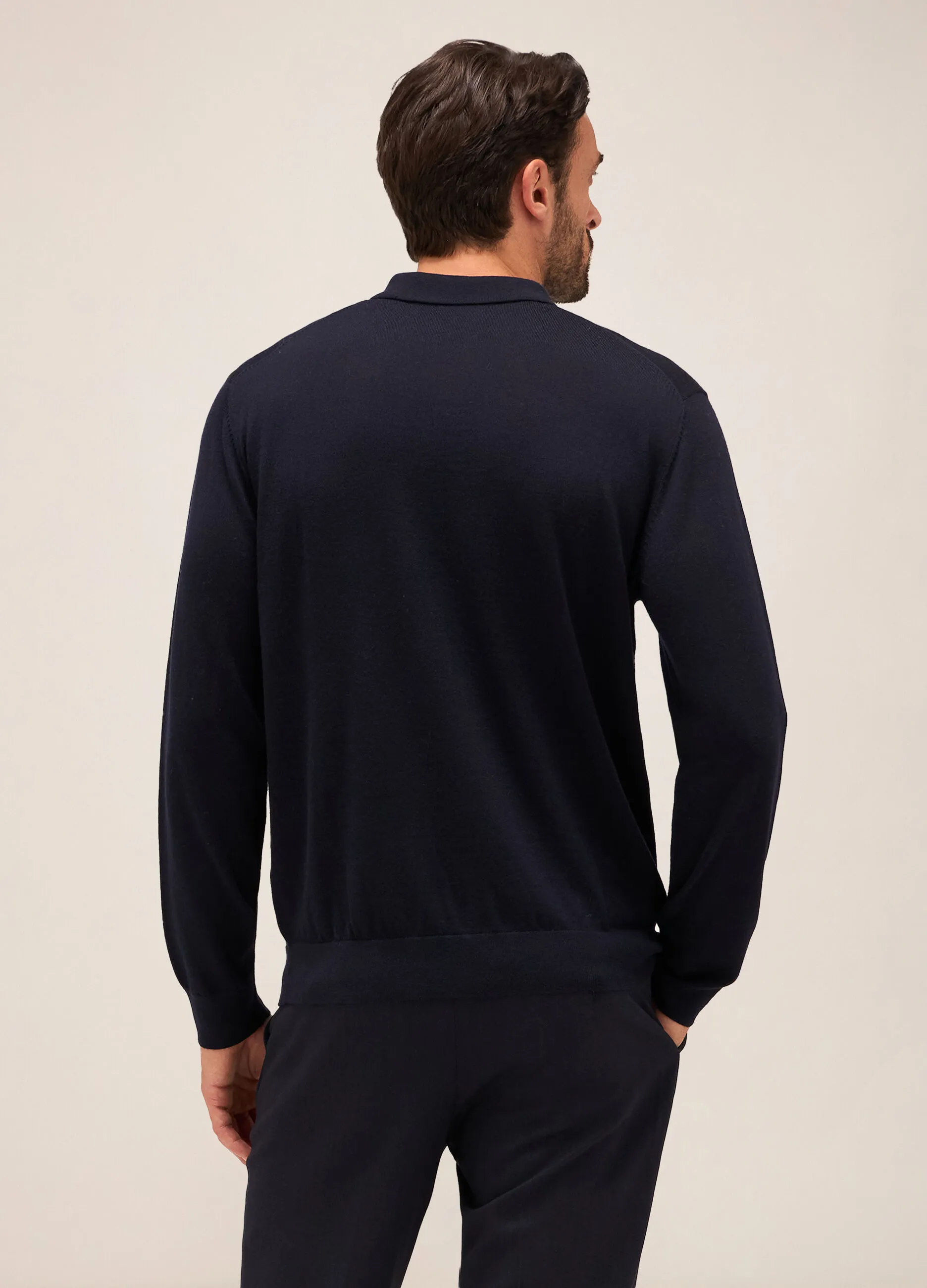 RUMFORD  Maglione colletto polo in pura lana merino uomo
