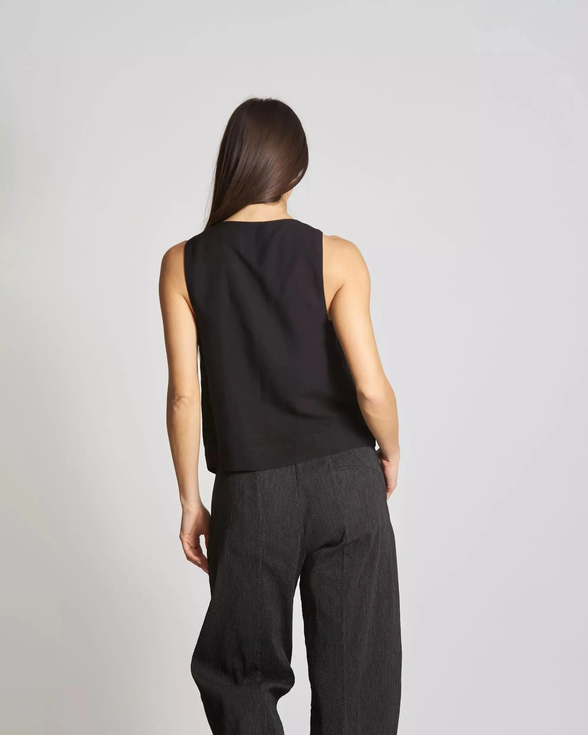 S4-45037 Top in Viscosa Lino Nero  