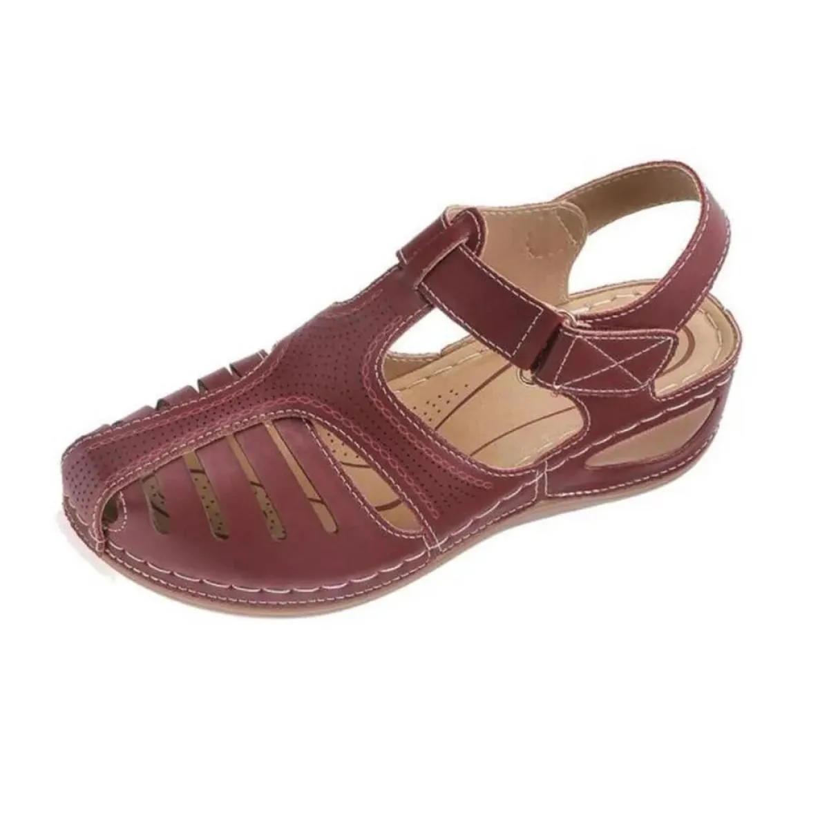 Sandali con suola spessa Sandali nuovi estivi da donna Scarpe da donna traspiranti con suola morbida Mesh Rosso Scarpe casual po
