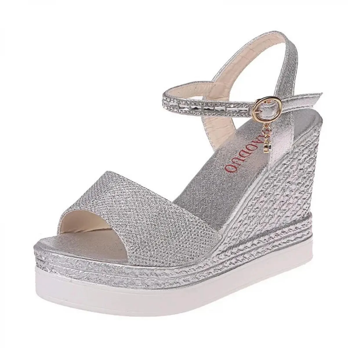 Sandali da donna 10cm Reno Trapano Fibbia Con Suola Spessa Tacchi Alti Scarpe Casual da Donna Tacco a Zeppa Femminile Bocca di P