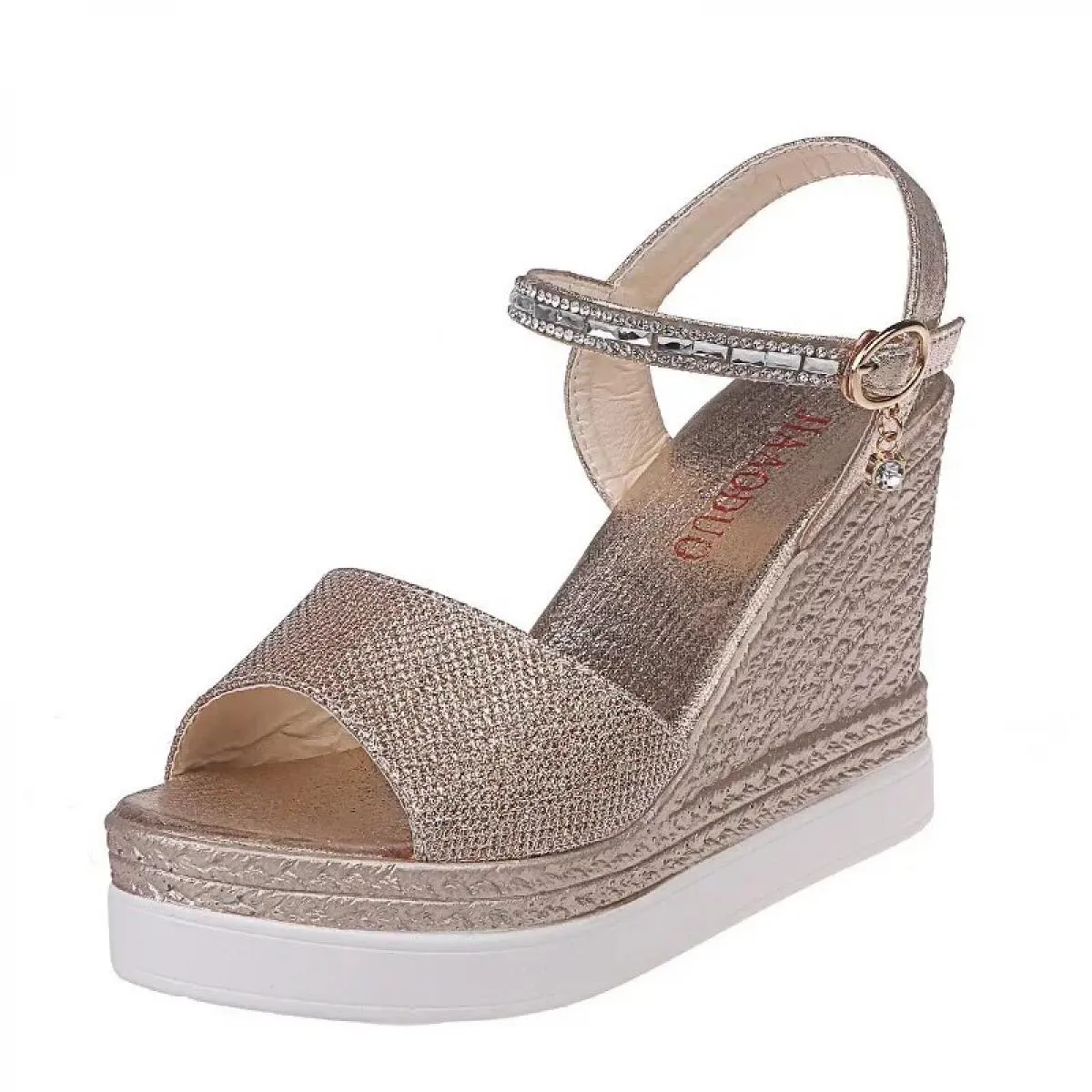 Sandali da donna 10cm Reno Trapano Fibbia Con Suola Spessa Tacchi Alti Scarpe Casual da Donna Tacco a Zeppa Femminile Bocca di P