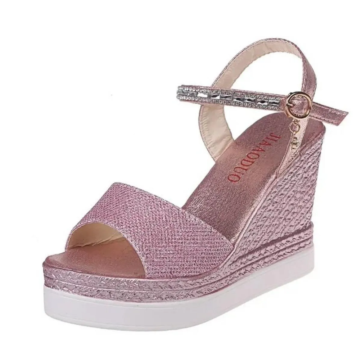 Sandali da donna 10cm Reno Trapano Fibbia Con Suola Spessa Tacchi Alti Scarpe Casual da Donna Tacco a Zeppa Femminile Bocca di P
