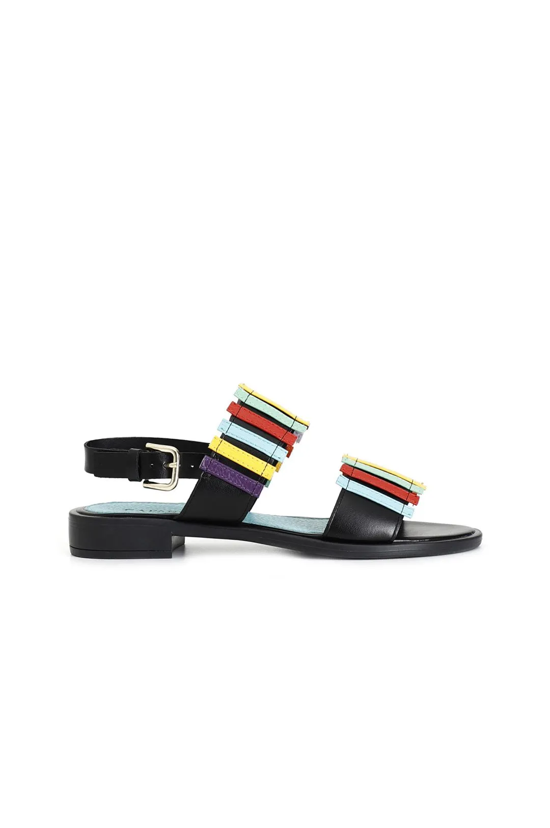 sandali frate con tomaia multi listini multicolor
