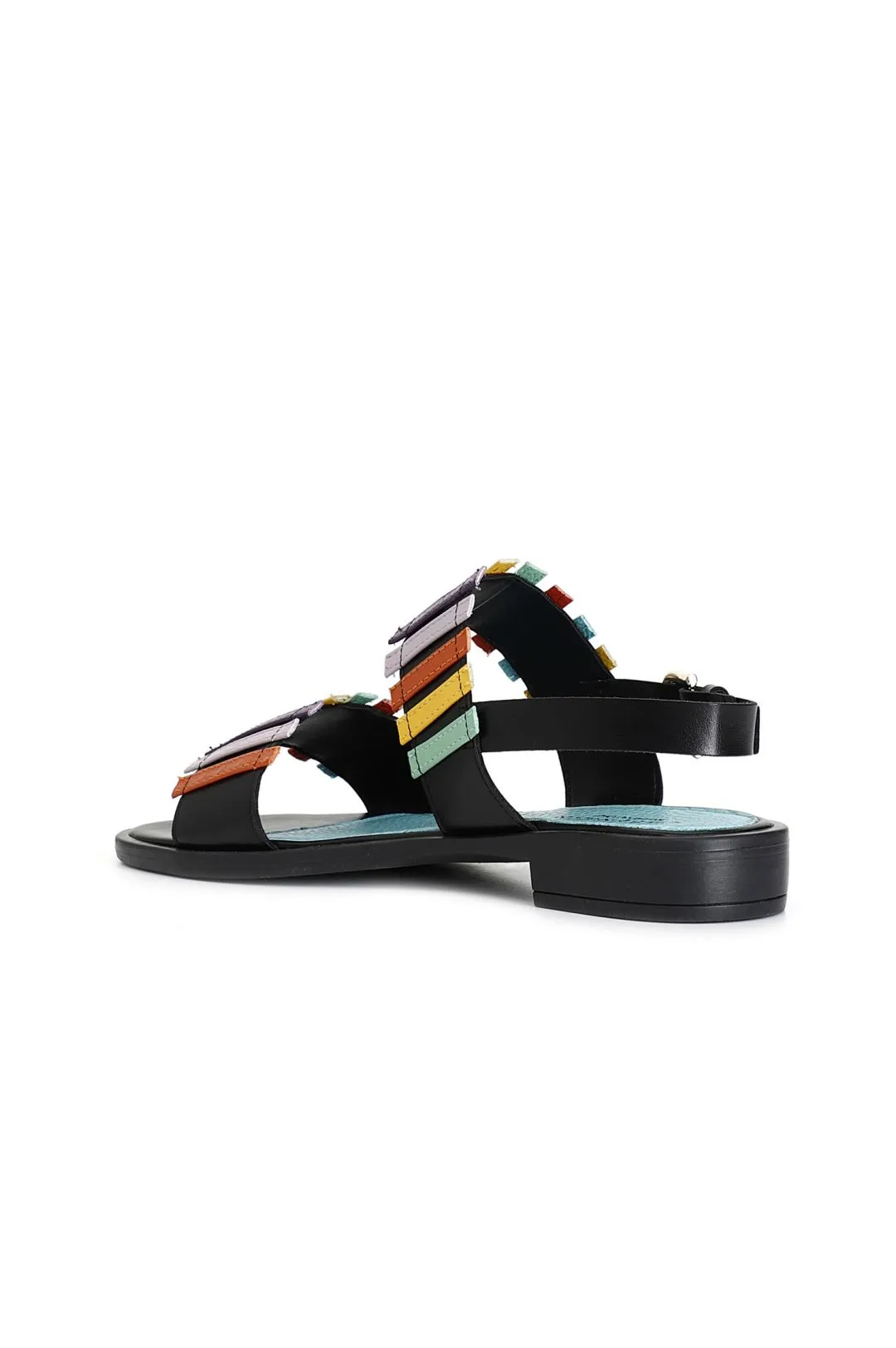 sandali frate con tomaia multi listini multicolor