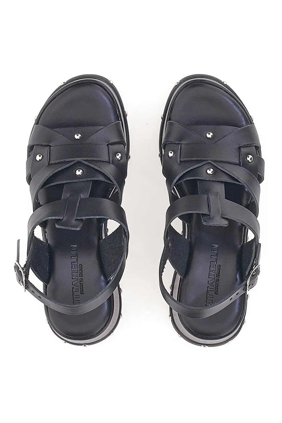 Sandali Platform in Pelle con Borchie Pittarello 5764