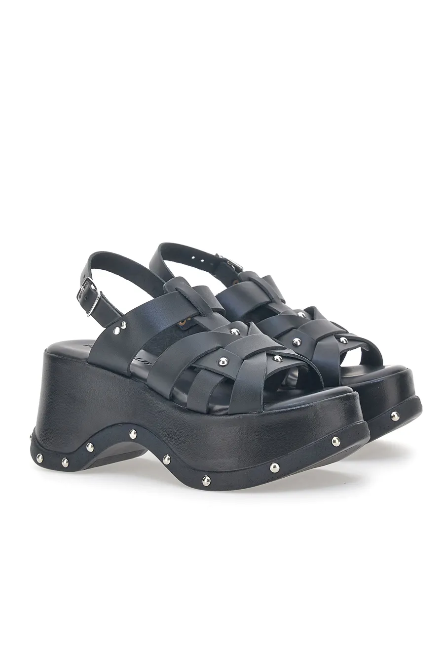 Sandali Platform in Pelle con Borchie Pittarello 5764