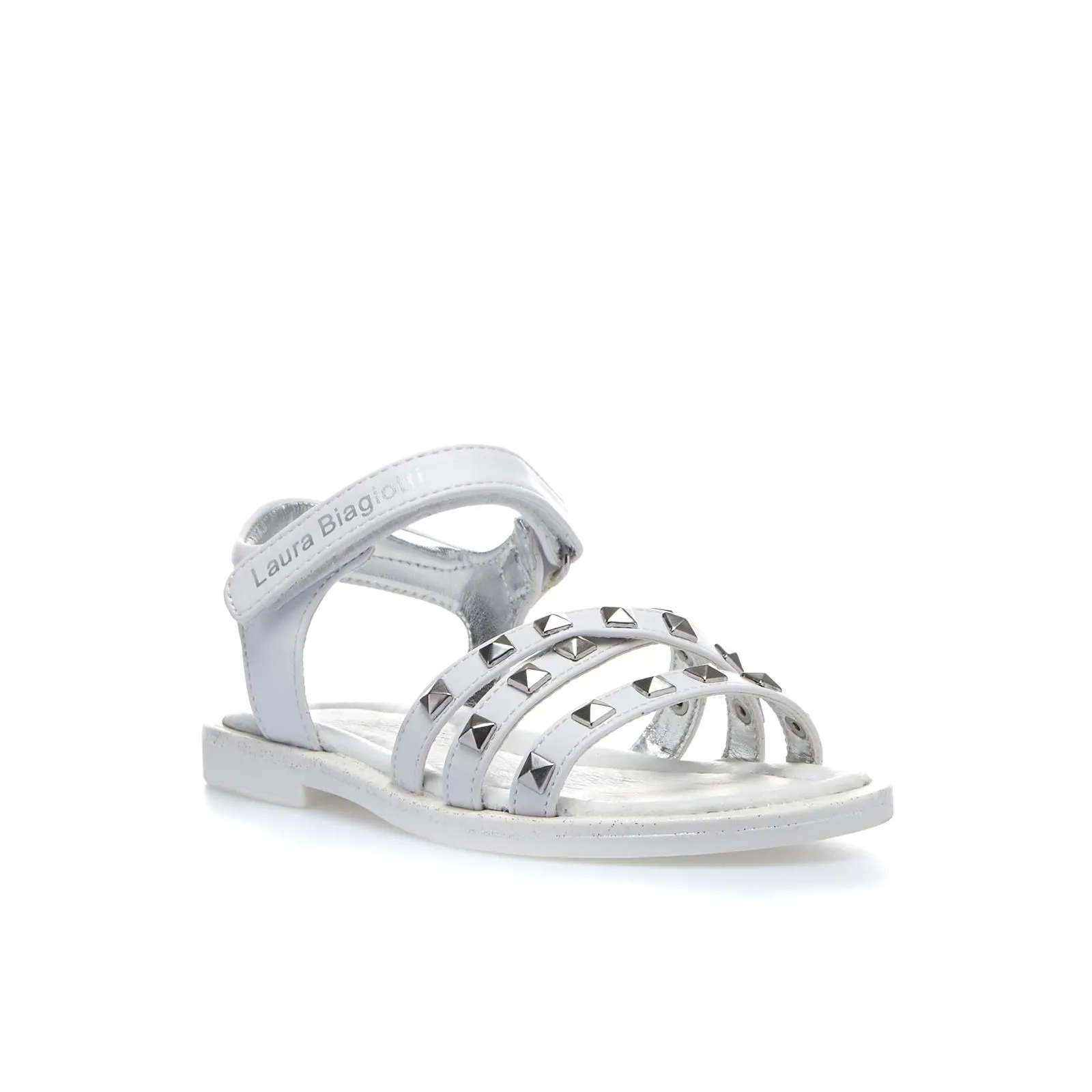 Sandalini bianchi con borchie