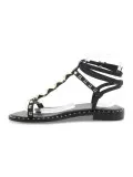 Sandalo basso Ash PARTY SCHIAVA BLACK in pelle nero e oro