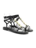 Sandalo basso Ash PARTY SCHIAVA BLACK in pelle nero e oro