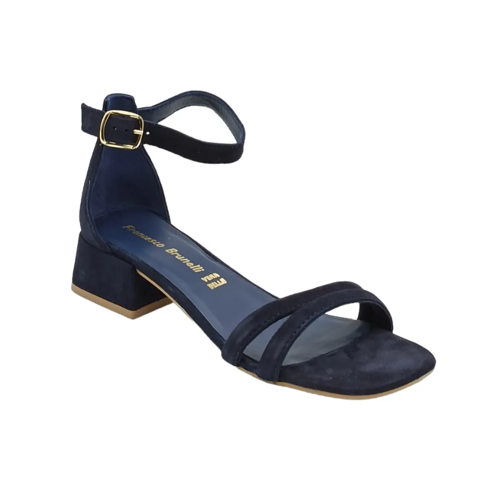 sandalo donna Francesco Brunelli BG330 camoscio blu