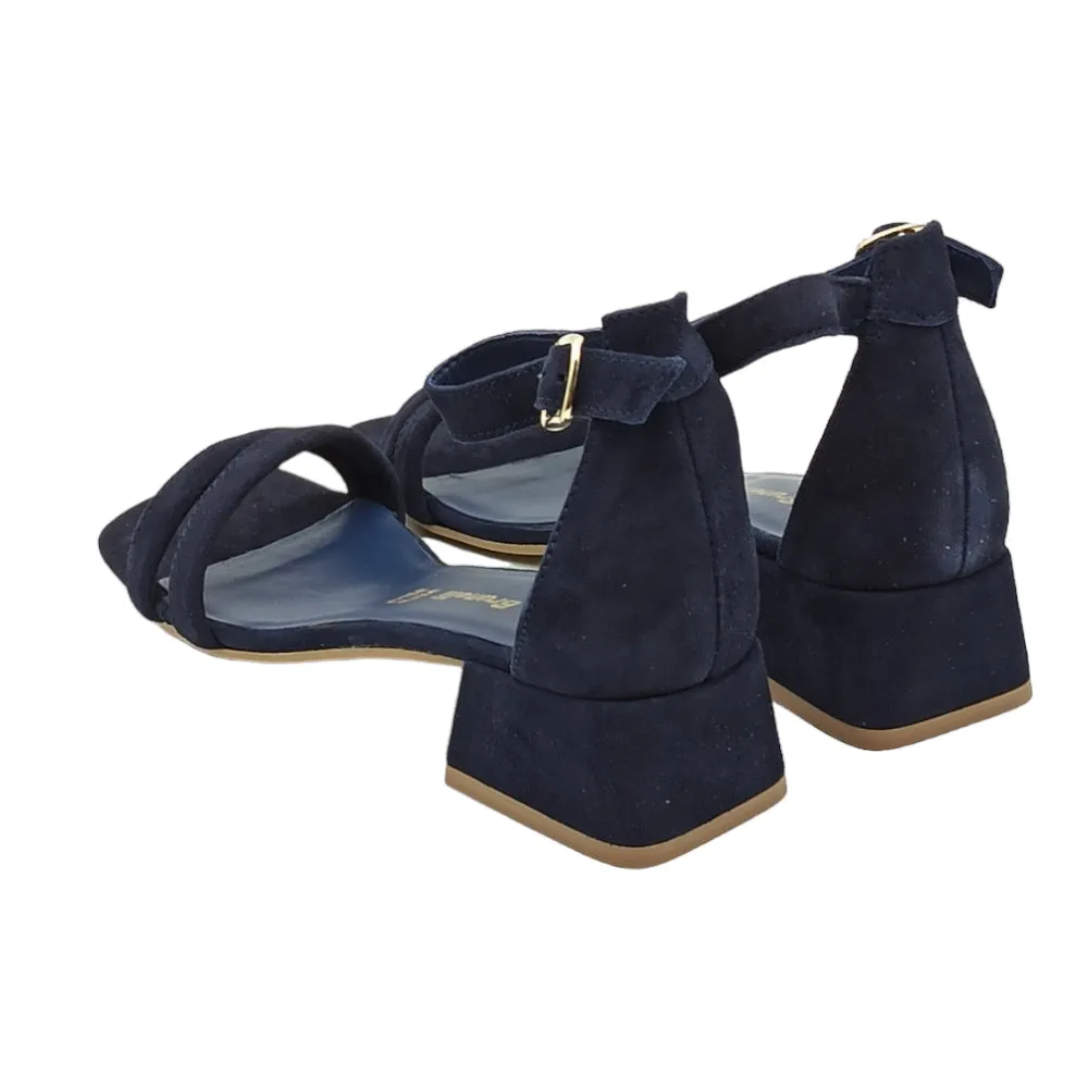 sandalo donna Francesco Brunelli BG330 camoscio blu