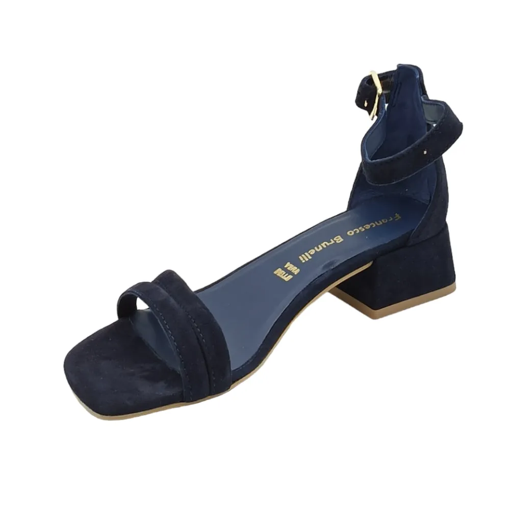 sandalo donna Francesco Brunelli BG330 camoscio blu