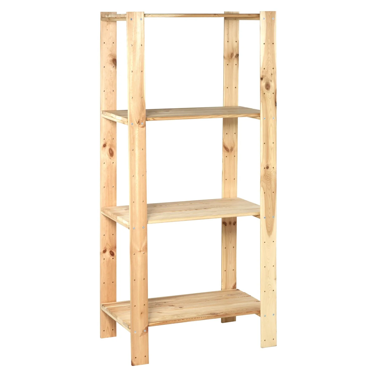 Scaffale in legno 4 ripiani 174x80x50 cm 50 kg/ripiano