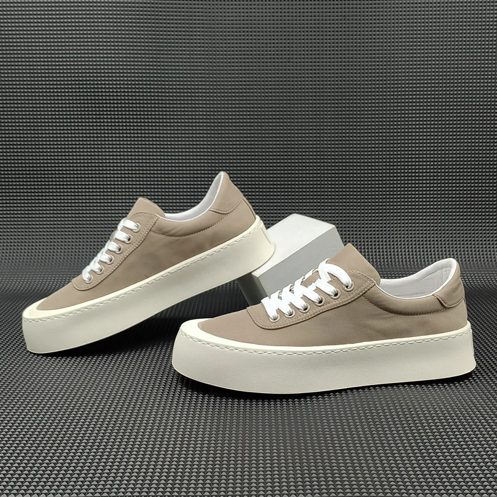 Scarpe casual piatte da uomo minimaliste e traspiranti in pura tela