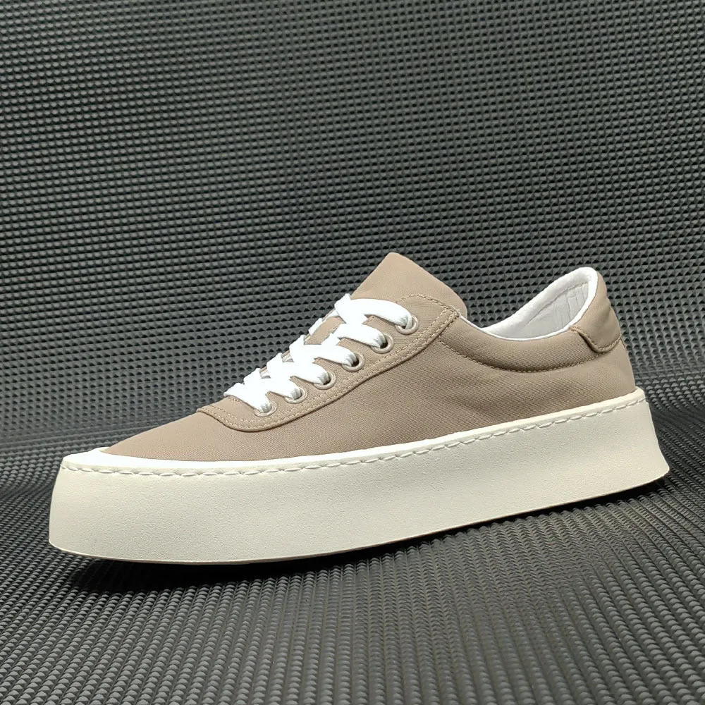 Scarpe casual piatte da uomo minimaliste e traspiranti in pura tela