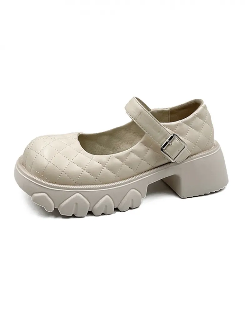 Scarpe con suola spessa con motivo ananas maggiorato Mary Jane Scarpe da donna 2022 New Fashion All Match Big Head Single Shoesw