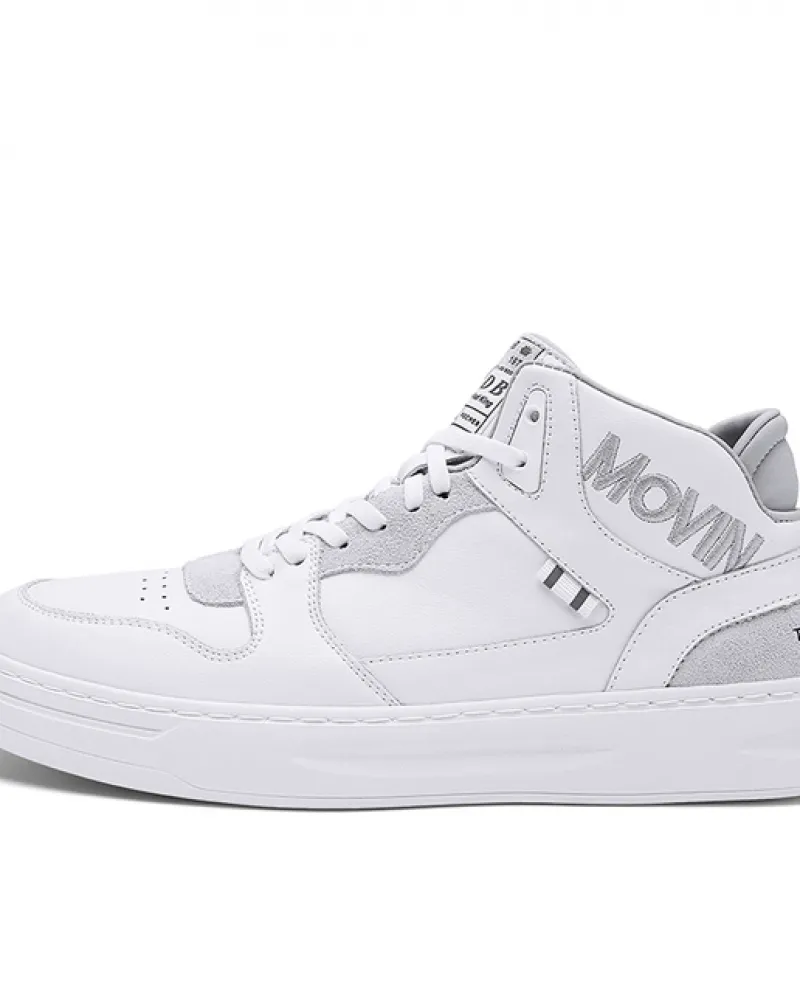 Scarpe da ginnastica casual alte da uomo di nuova moda in pelle PU Scarpe vulcanizzate leggere con suola spessa Stringate comode