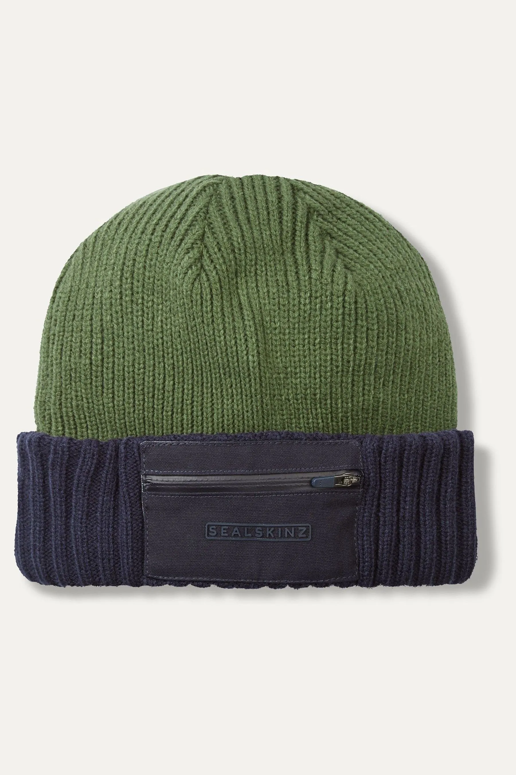 Sealkinz - Colby - Berretto in maglia impermeabile con tasca e zip
