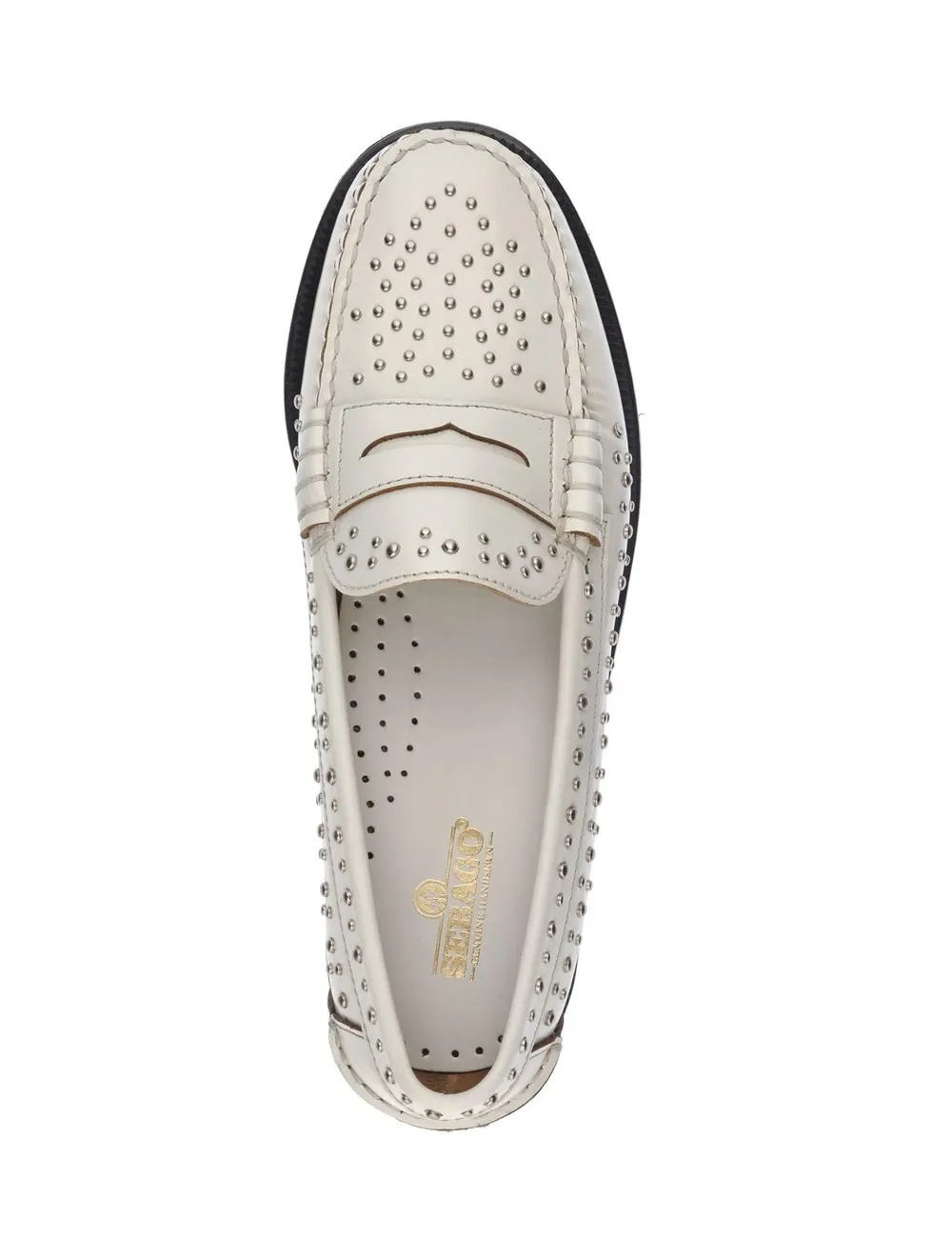 Sebago     Mocassino con borchie bianco