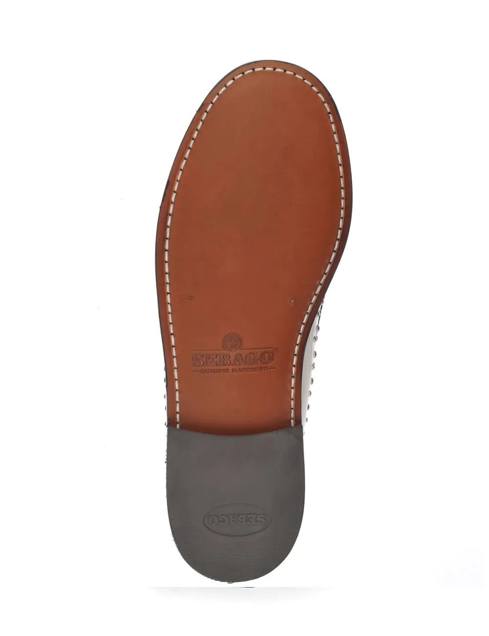 Sebago     Mocassino con borchie bianco