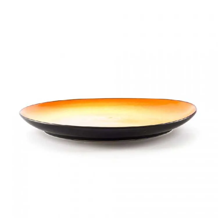 Seletti  Vassoio rotondo in porcellana con finitura in bonzo "Sun" Cosmic Diner