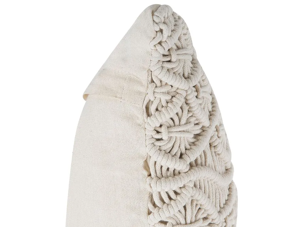 Set di 2 cuscini GOREME Cotone 45 x 45 cm Beige chiaro Trama geometrica