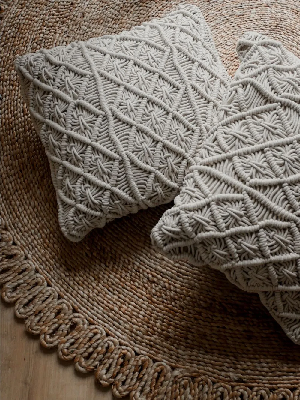 Set di 2 cuscini GOREME Cotone 45 x 45 cm Beige chiaro Trama geometrica