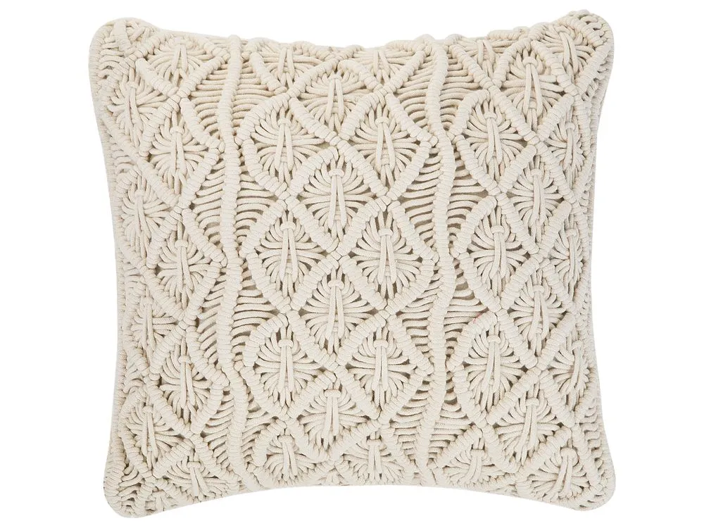 Set di 2 cuscini GOREME Cotone 45 x 45 cm Beige chiaro Trama geometrica