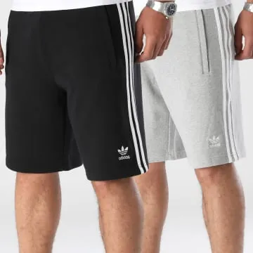 Set di 2 pantaloncini da jogging a fascia IU2337-IU2340 Nero Grigio