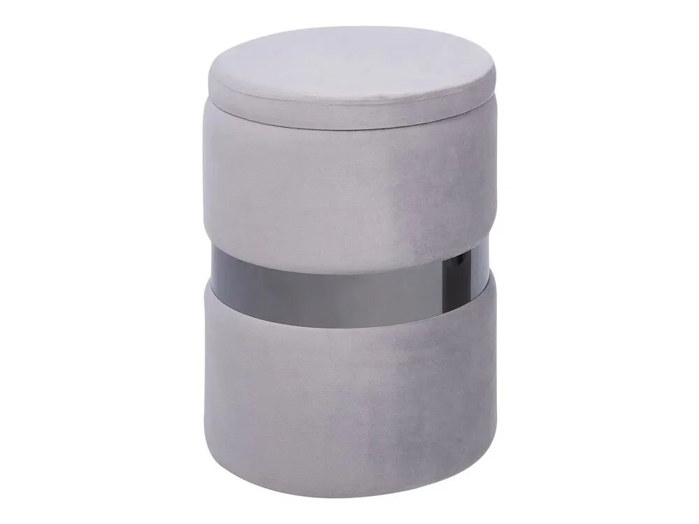 Set di 2 pouf portaoggetti velluto grigio DORIS