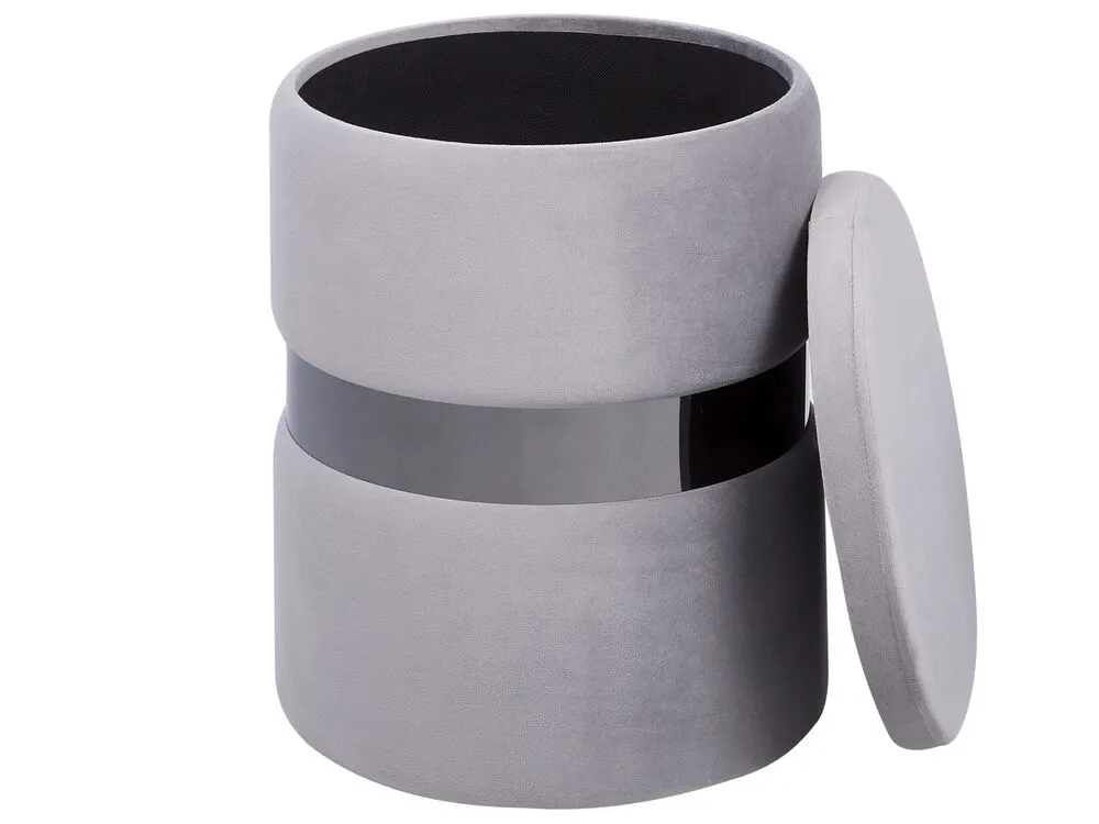Set di 2 pouf portaoggetti velluto grigio DORIS