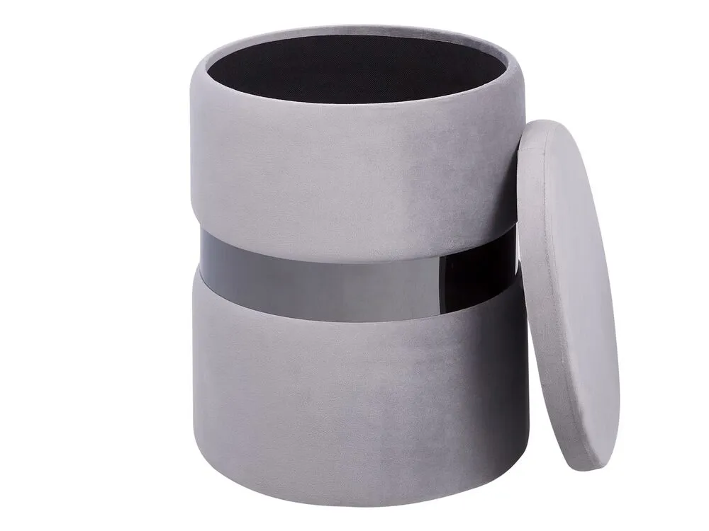 Set di 2 pouf portaoggetti velluto grigio DORIS