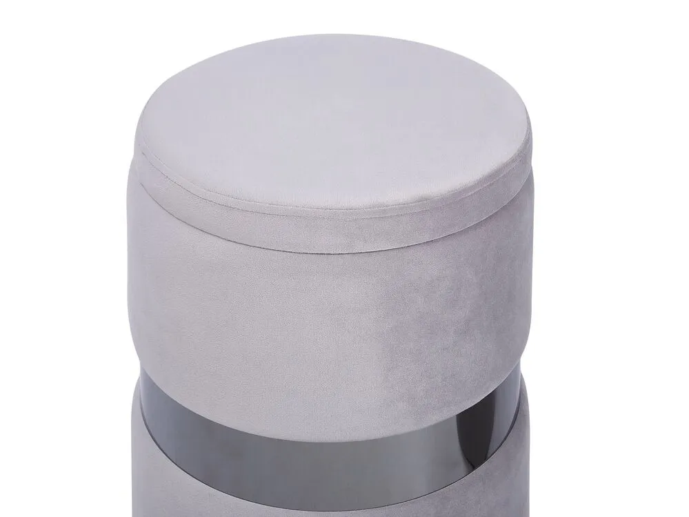 Set di 2 pouf portaoggetti velluto grigio DORIS