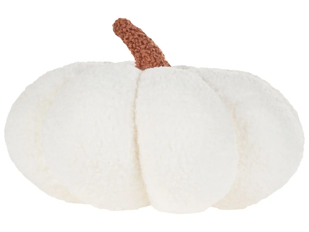 Set of 2 Boucle Cushions Pumpkin ⌀ 28 cm White MUNCHKIN