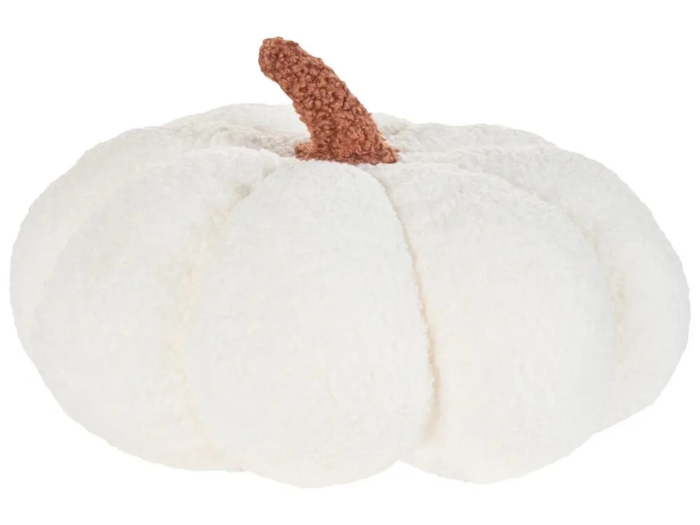 Set of 2 Boucle Cushions Pumpkin ⌀ 28 cm White MUNCHKIN