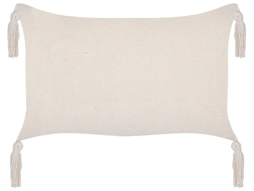 Set of 2 Decorative Cushions HAKONE 45 x 25 cm Light Beige Geometric Pattern