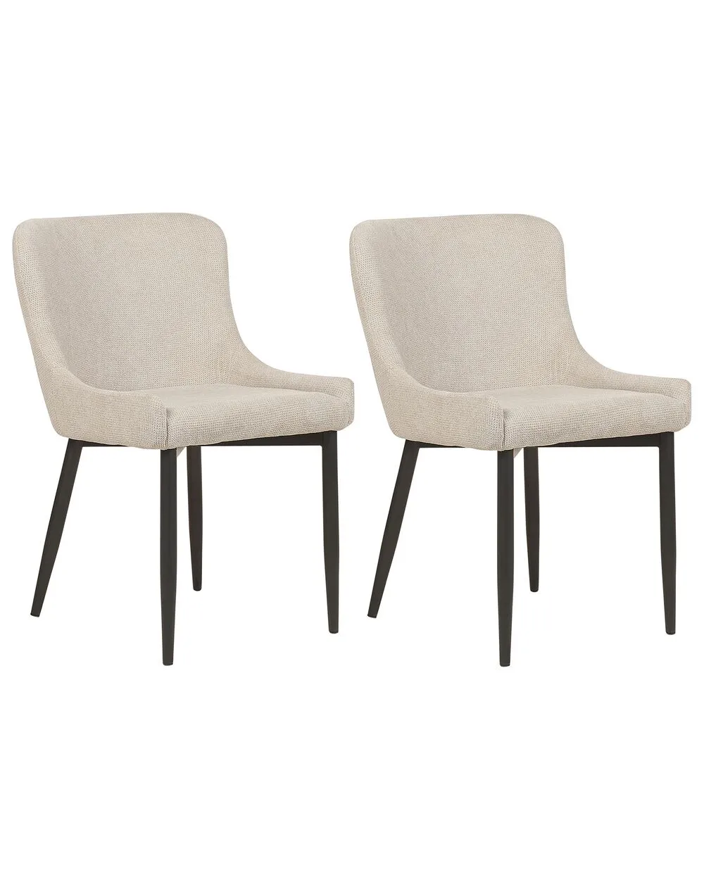 Set of 2 Dining Chairs EVERLY Light Beige