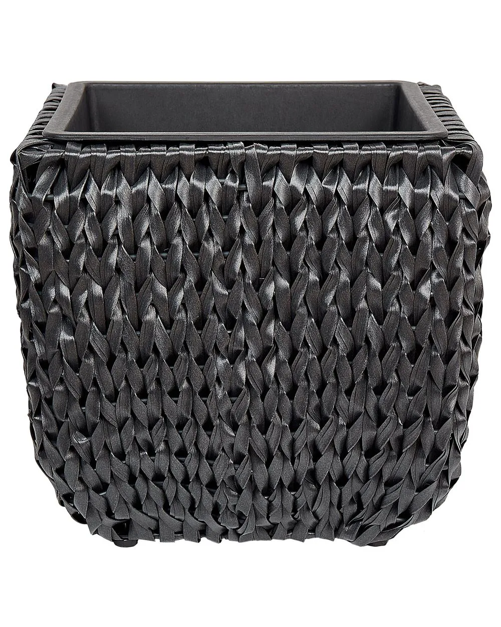 Set of 2 Plant Pots BERBERIS PE Rattan 34/45 cm Black