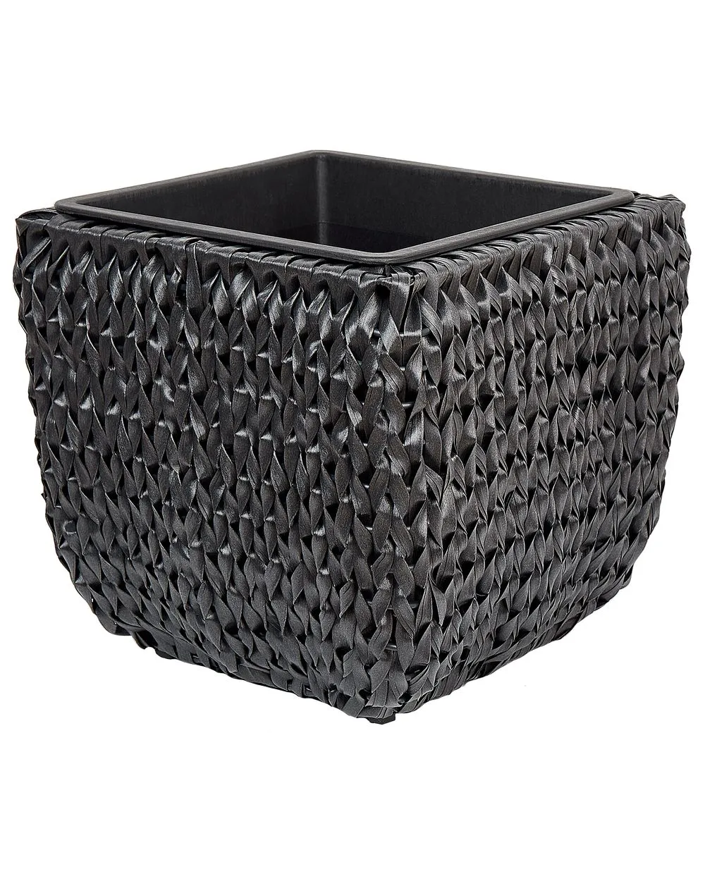 Set of 2 Plant Pots BERBERIS PE Rattan 34/45 cm Black