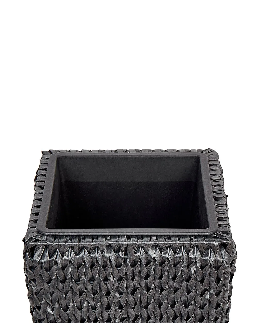 Set of 2 Plant Pots BERBERIS PE Rattan 34/45 cm Black