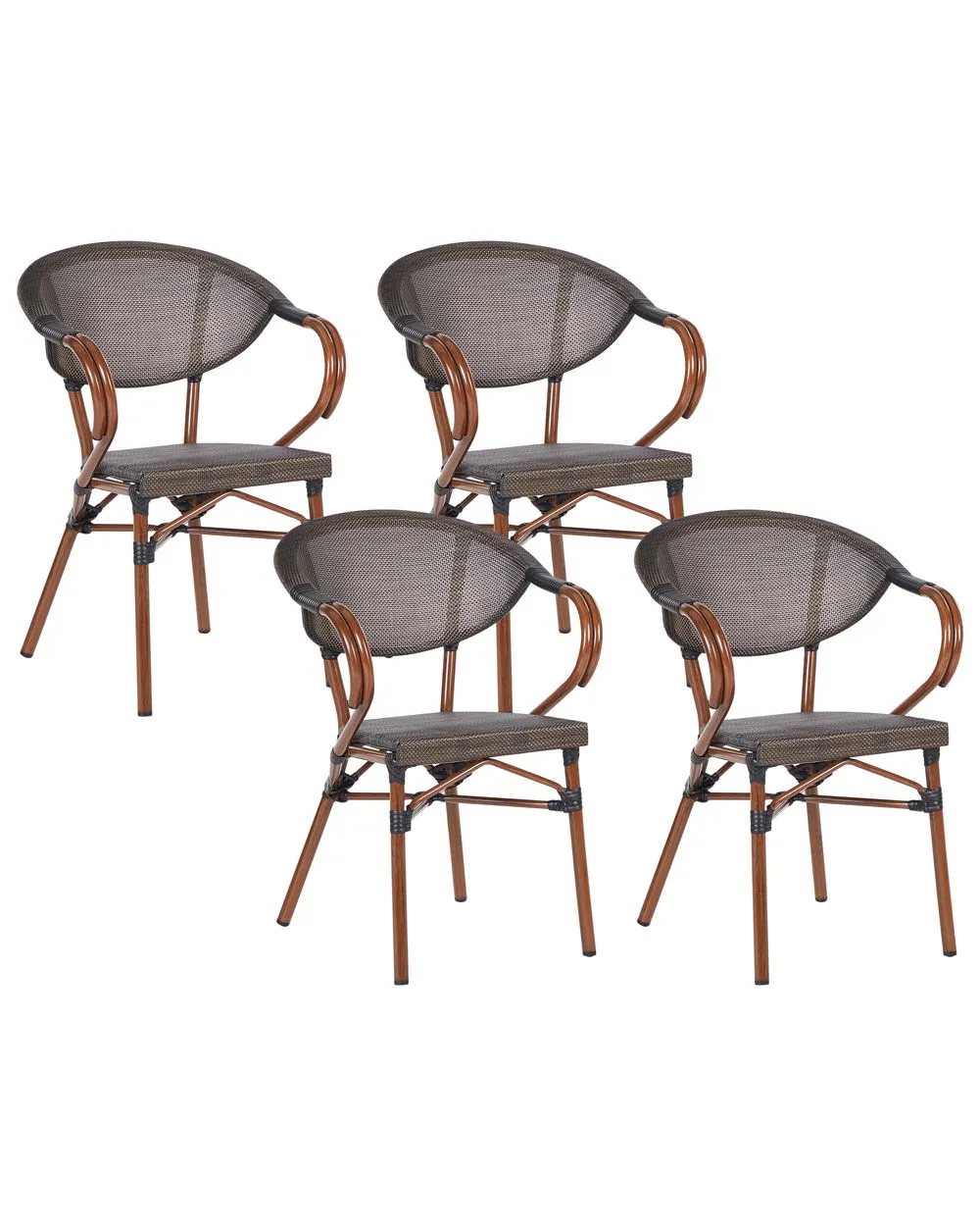 Set of 4 Garden Chairs CASPRI II Metal Grey