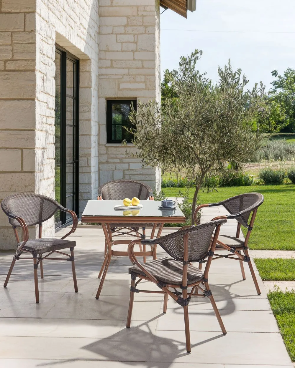 Set of 4 Garden Chairs CASPRI II Metal Grey
