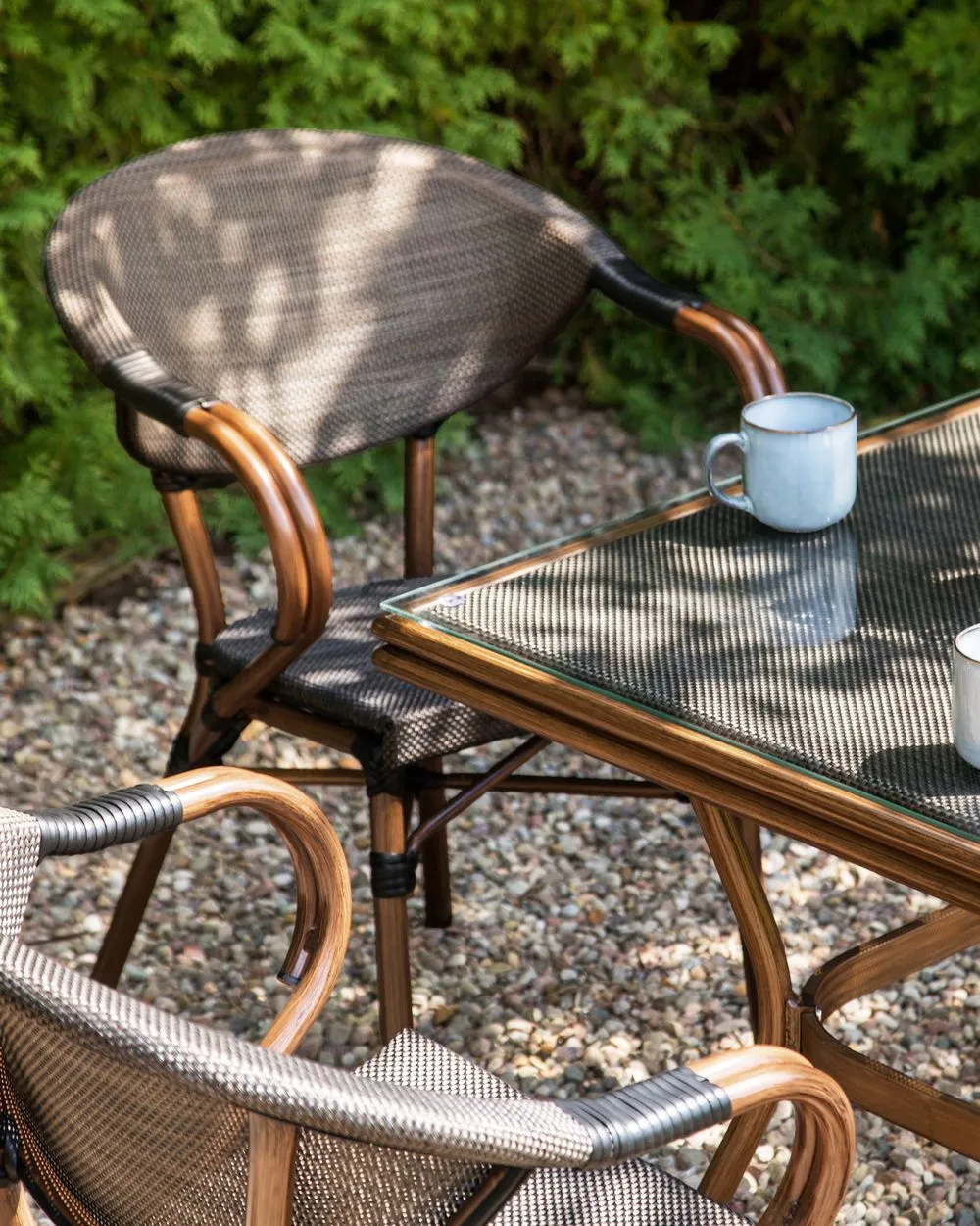 Set of 4 Garden Chairs CASPRI II Metal Grey