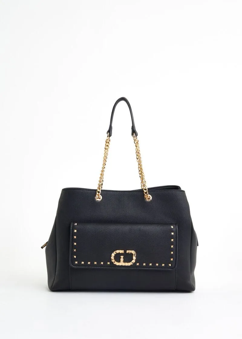 Shopping bag con borchie