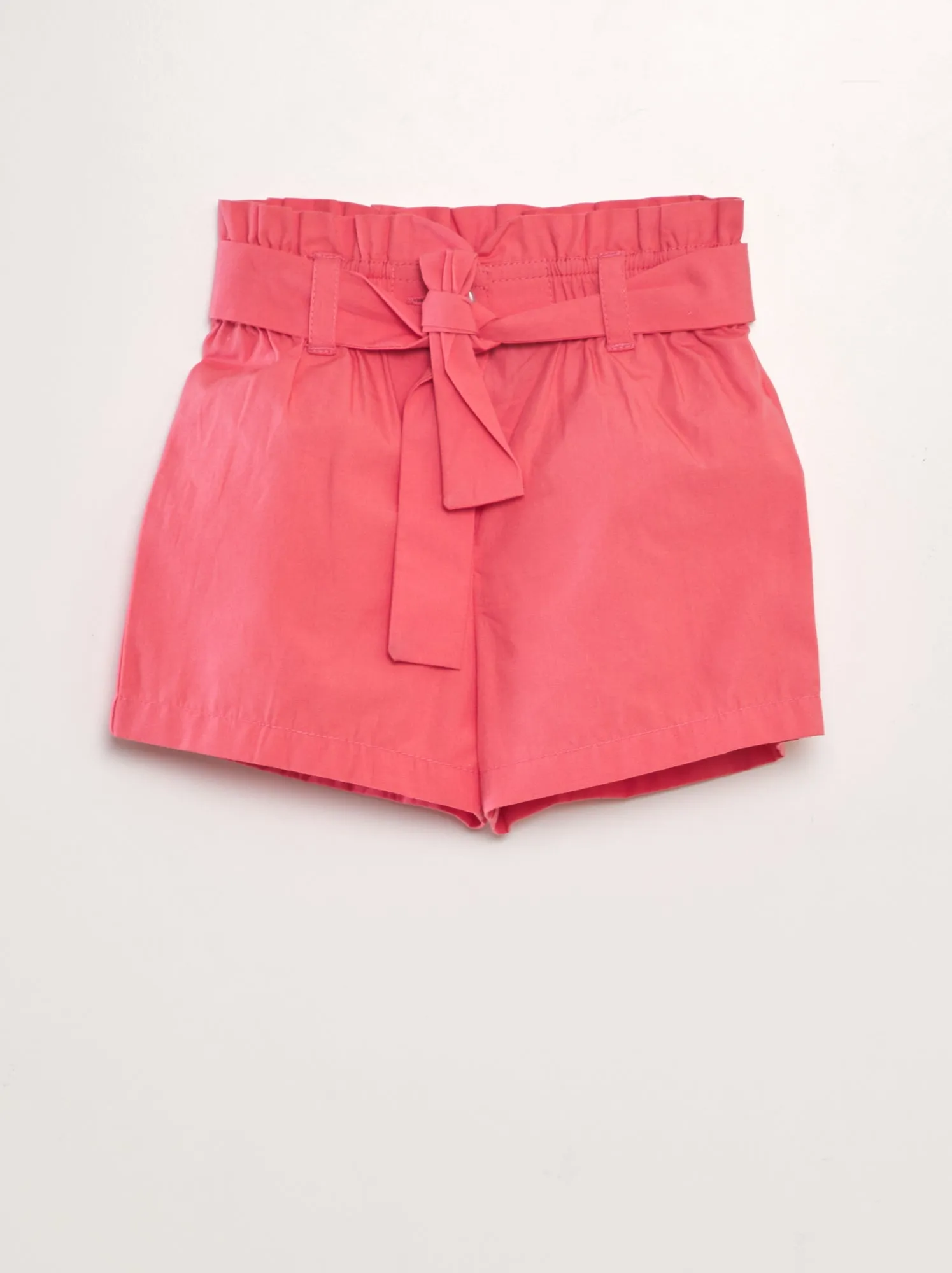 Shorts con cintura in popeline - ROSA