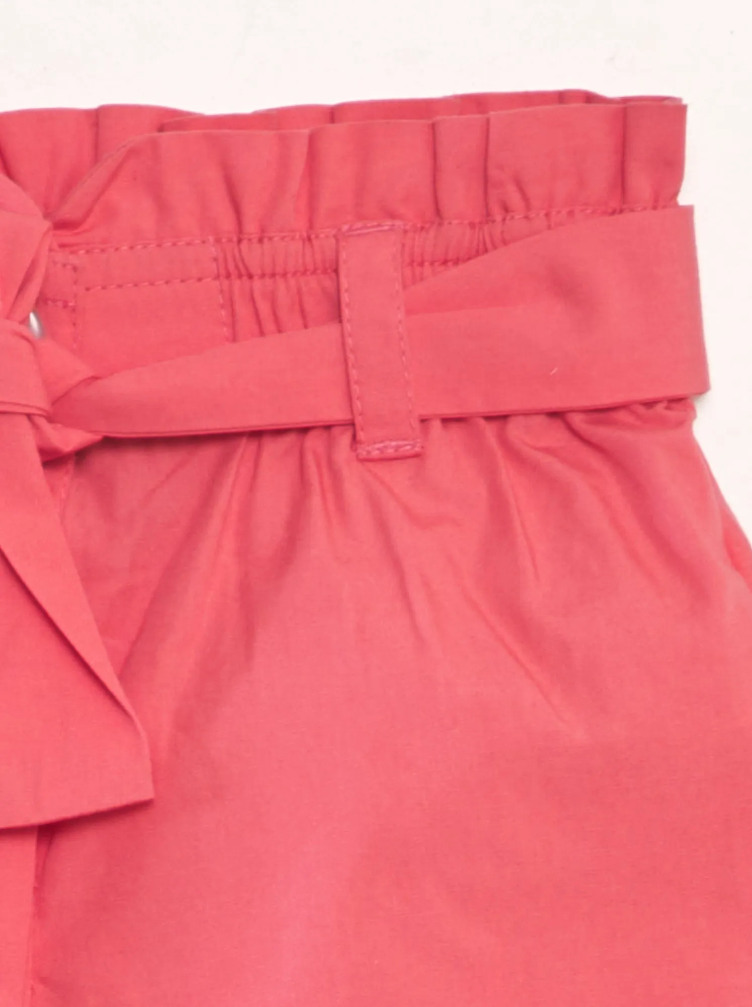 Shorts con cintura in popeline - ROSA