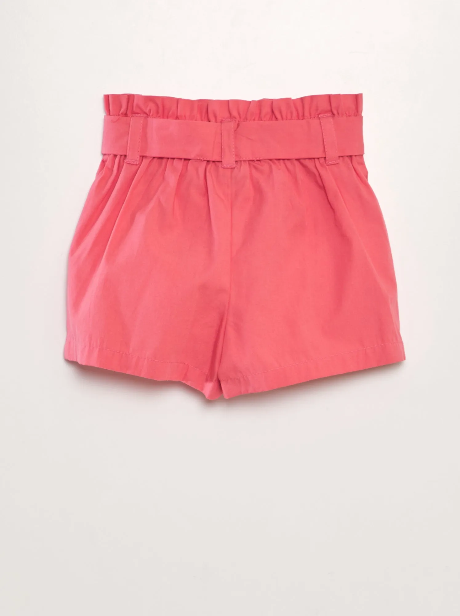 Shorts con cintura in popeline - ROSA